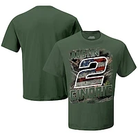 Men's Team Penske Olive Austin Cindric Camo Patriotic T-Shirt