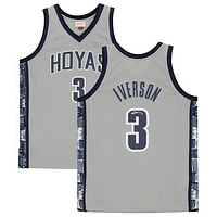 Allen Iverson Gray Georgetown Hoyas Autographed 1995-96 Mitchell & Ness Replica Jersey