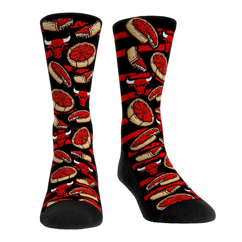 Men's Rock Em Socks Chicago Bulls Deep Dish Pizza Crew Socks