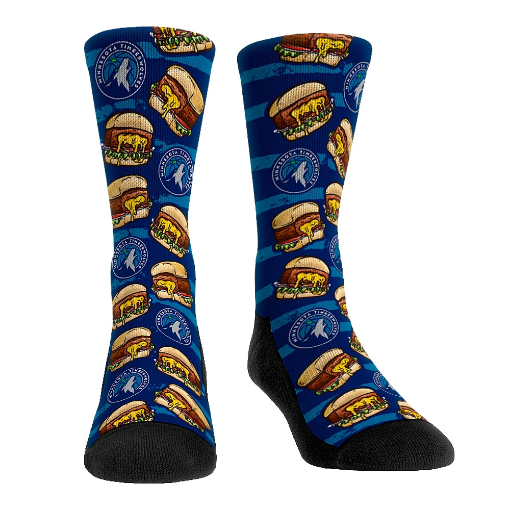 Men's Rock Em Socks Minnesota Timberwolves Juicy Lucy Burger Crew Socks