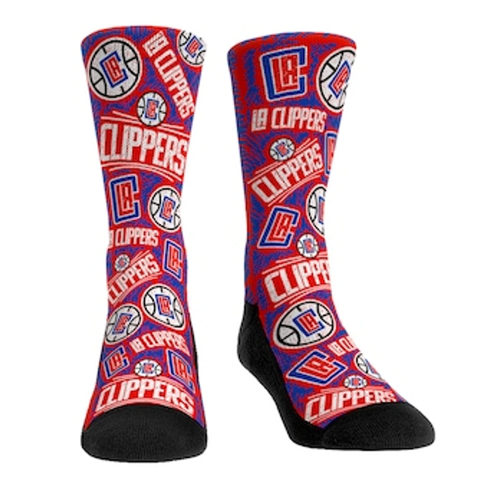 Men's Rock Em Socks LA Clippers Sketch Crew Socks