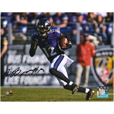 Rashod Bateman Baltimore Ravens Autographed 8" x 10" Purple Jersey Running Photograph