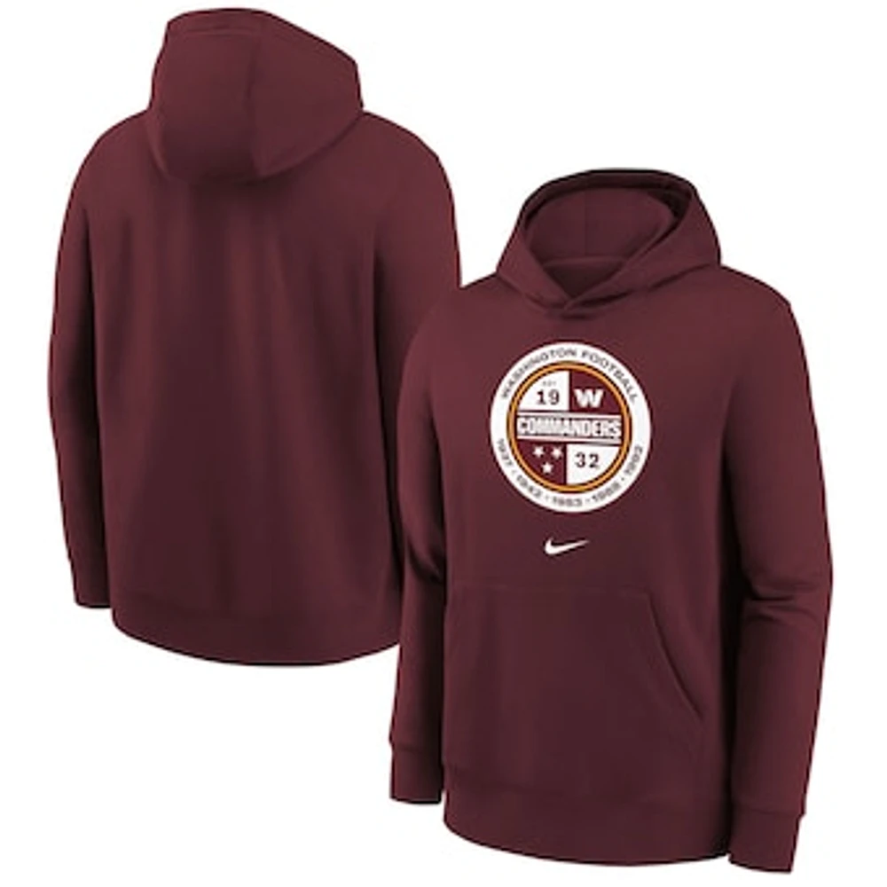 Youth Nike Burgundy Washington Commanders Alternate Logo Pullover Hoodie