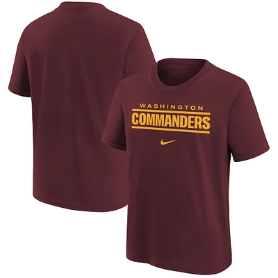 Youth Nike Burgundy Washington Commanders Wordmark T-Shirt