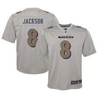Youth Nike Lamar Jackson Gray Baltimore Ravens Atmosphere Fashion Game Jersey
