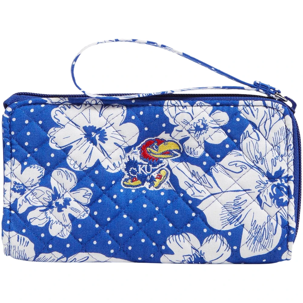 Vera Bradley Kansas Jayhawks Rain Garden Front-Zip Wristlet