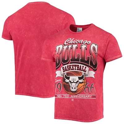 Men's '47 Red Chicago Bulls 75th Anniversary City Edition Mineral Wash Vintage Tubular T-Shirt