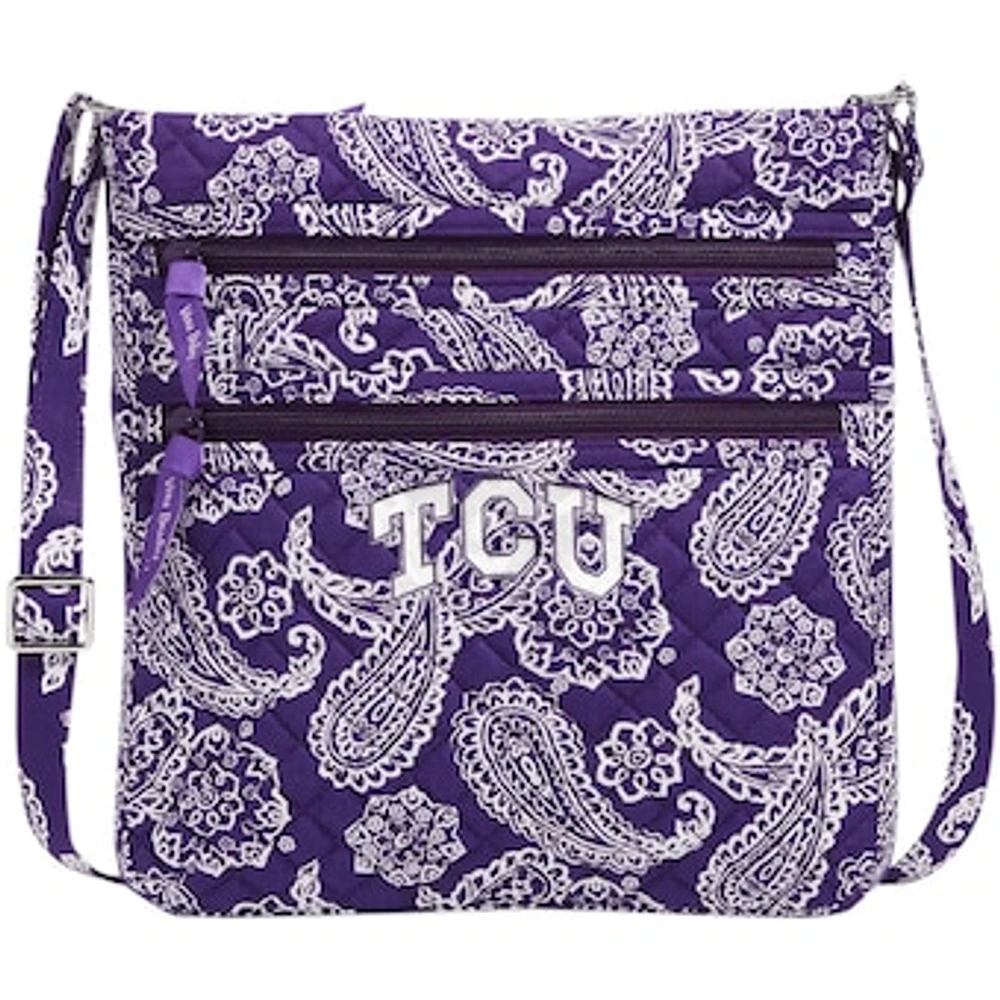 Women's Vera Bradley TCU Horned Frogs Iconic Triple-Zip Bandana Hipster Crossbody Purse