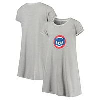 Girls Youth Soft as a Grape Heathered Gray Chicago Cubs Melange Dress