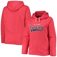 Women's Soft as a Grape Red St. Louis Cardinals Plus Side Split Pullover Hoodie