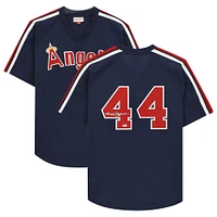 Reggie Jackson Navy California Angels Autographed Mitchell & Ness Cooperstown Collection Replica Batting Practice Jersey