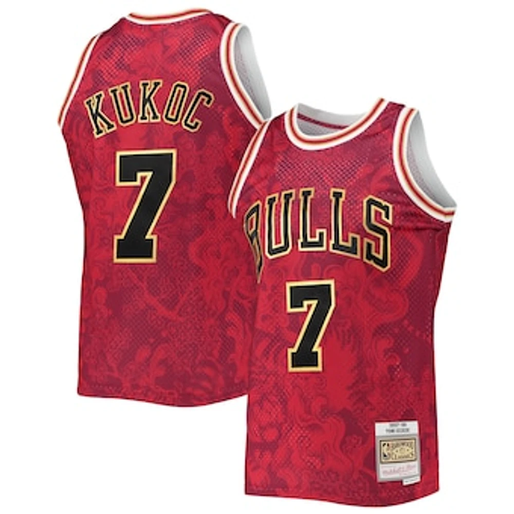 Men's Mitchell & Ness Toni Kukoc Red Chicago Bulls Hardwood Classics 1997/98 Lunar New Year Swingman Jersey