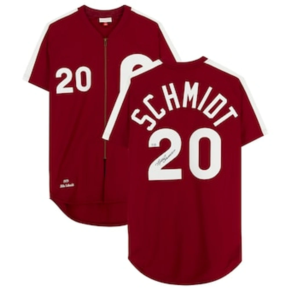 Mike Schmidt Burgundy Philadelphia Phillies Autographed Mitchell & Ness Authentic Jersey