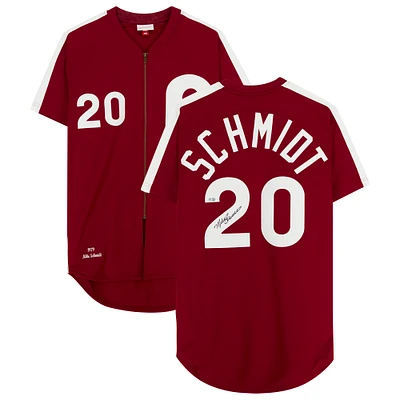 Mike Schmidt Burgundy Philadelphia Phillies Autographed Mitchell & Ness Authentic Jersey