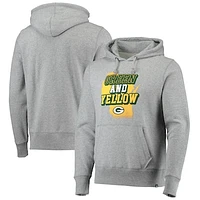 Men's '47 Heathered Gray Green Bay Packers Team Headline Pullover Hoodie