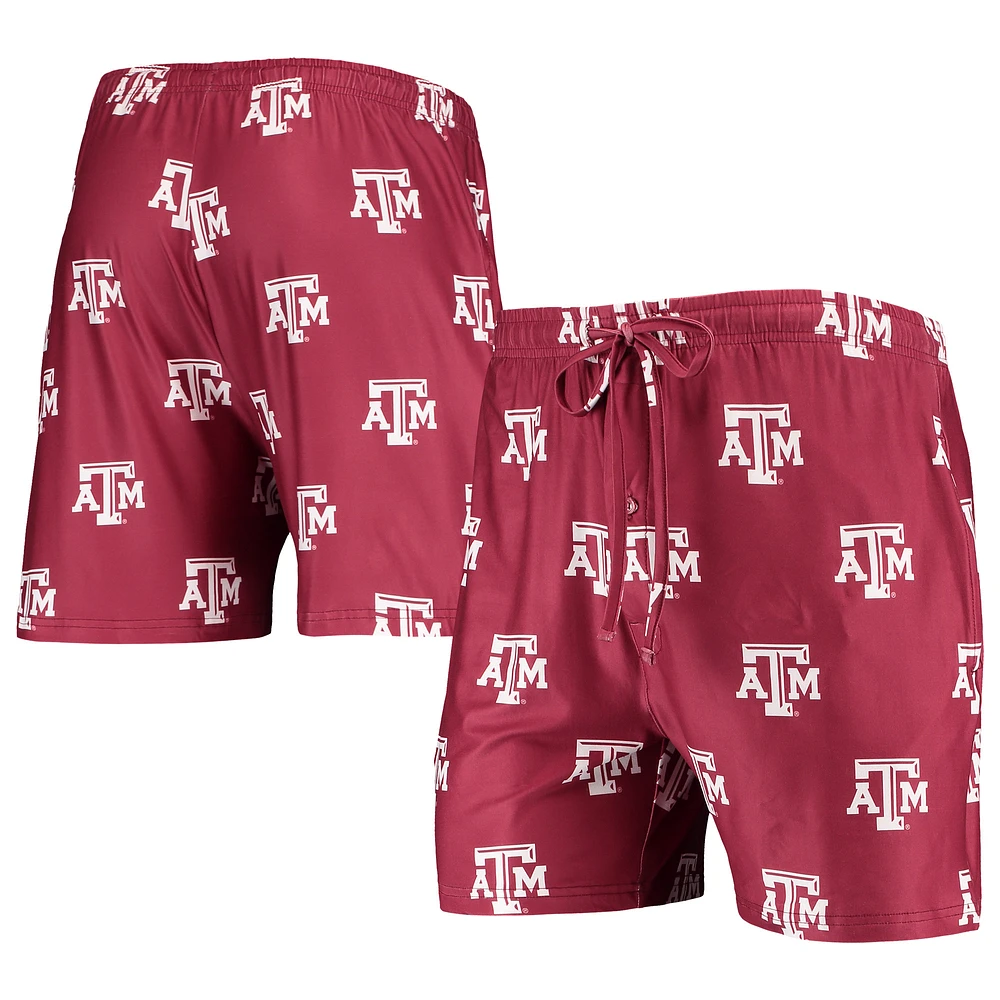 Men's Concepts Sport Maroon Texas A&M Aggies Flagship Allover Print Jam Shorts