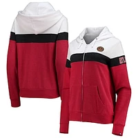 Women's 5th & Ocean by New Era White/Blue Atlanta United FC Fleece Colorblock Full-Zip Hoodie Jacket