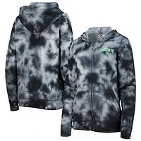 Women's 5th & Ocean by New Era Black Austin FC Tie-Dye Full-Zip Hoodie Jacket