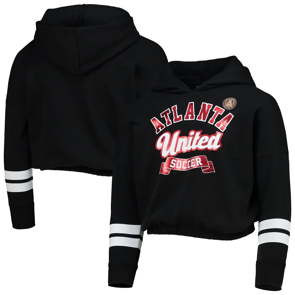 Girls Youth 5th & Ocean by New Era Black Atlanta United FC Team Fleece Pullover Hoodie