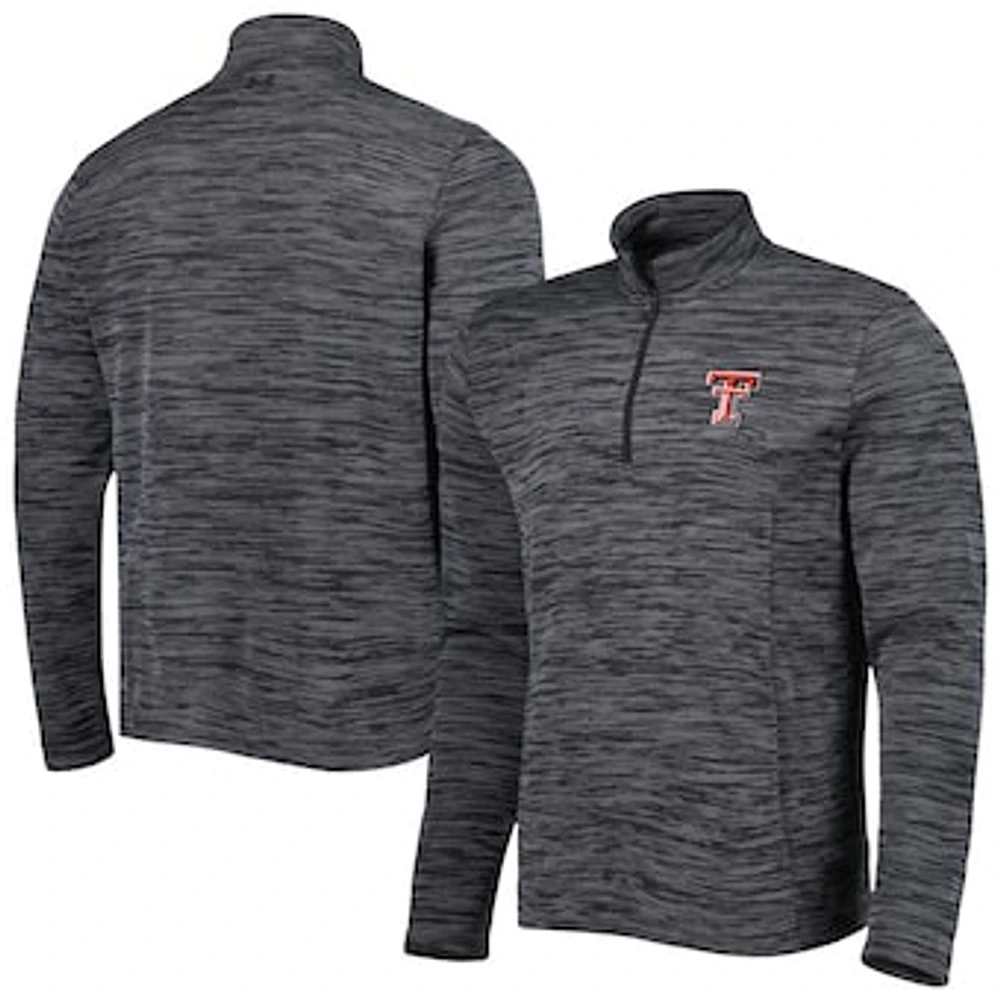 Men's Under Armour Black Texas Tech Red Raiders Tempo Fleece Quarter-Zip Jacket