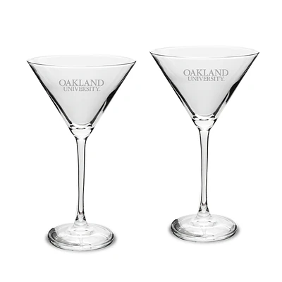 Oakland Golden Grizzlies Two-Piece Traditional 10oz. Martini Glass Set