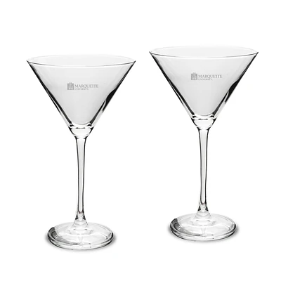Marquette Golden Eagles Two-Piece Traditional 10oz. Martini Glass Set