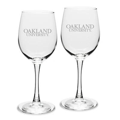 Oakland Golden Grizzlies 12oz. 2-Piece Traditional White Wine Glass Set