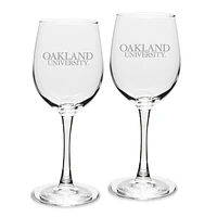 Oakland Golden Grizzlies 12oz. 2-Piece Traditional White Wine Glass Set