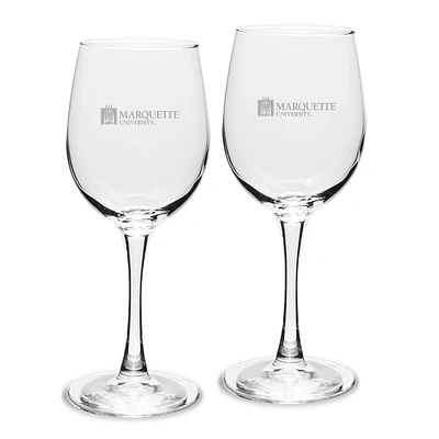 Marquette Golden Eagles 12oz. 2-Piece Traditional White Wine Glass Set