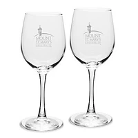 Mount St. Mary's Mountaineers 12oz. 2-Piece Traditional White Wine Glass Set