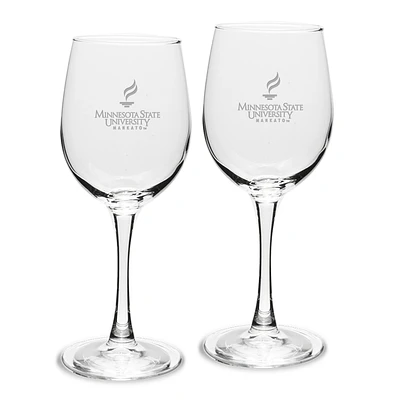 Minnesota State Mavericks 12oz. 2-Piece Traditional White Wine Glass Set