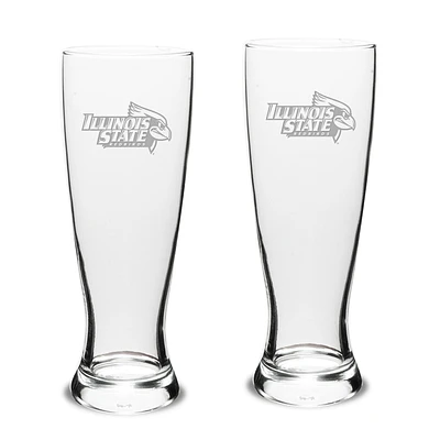 Illinois State Redbirds 23oz. Stylish University Pilsner Glass Set