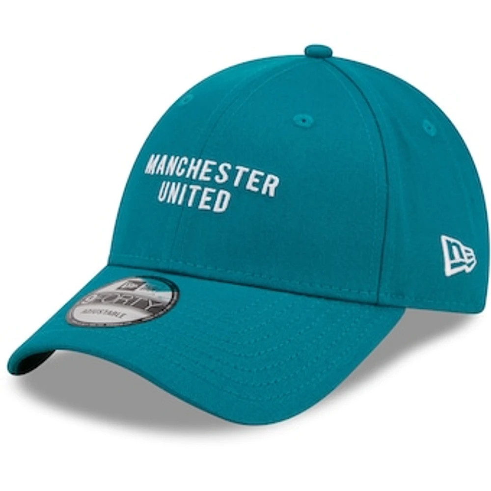 Men's New Era Turquoise Manchester United Seasonal 9FORTY Adjustable Hat