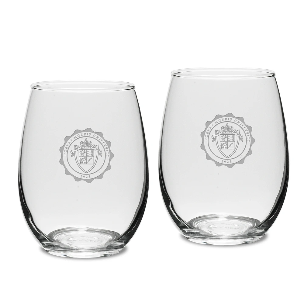 Robert Morris Colonials 15oz. 2-Piece Stemless Wine Glass Set