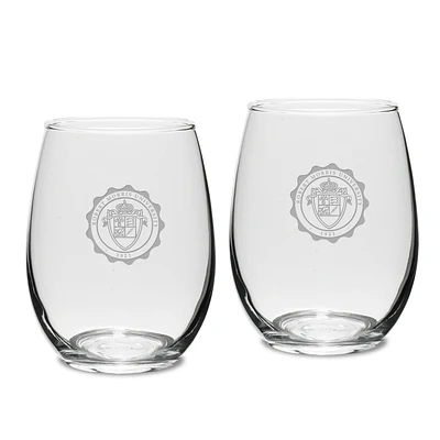 Robert Morris Colonials 15oz. 2-Piece Stemless Wine Glass Set