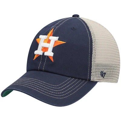 Men's '47 Navy Houston Astros Logo Trawler Clean Up Trucker Snapback Hat