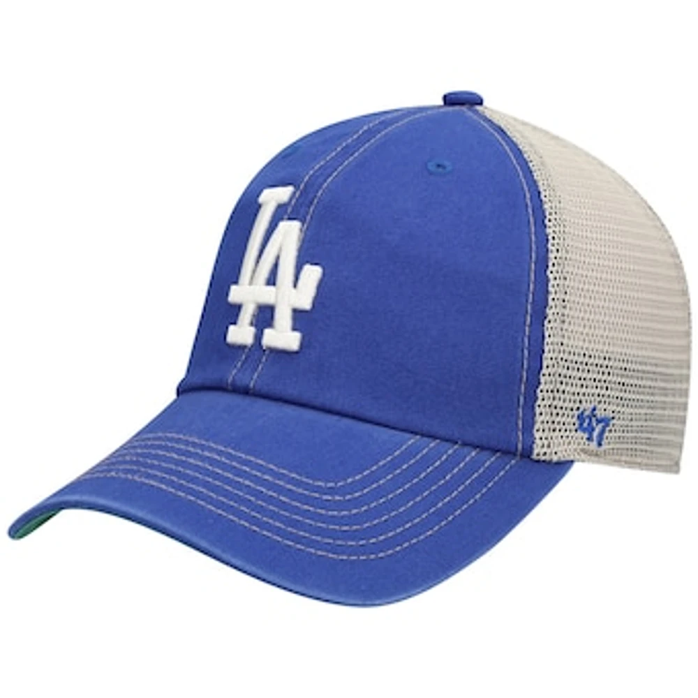 Men's '47 Royal Los Angeles Dodgers Logo Trawler Clean Up Trucker Snapback Hat