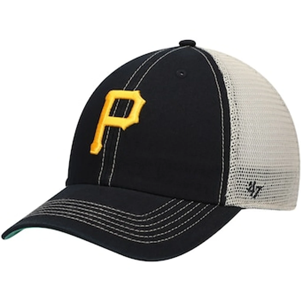 Men's '47 Black Pittsburgh Pirates Trawler Clean Up Trucker Snapback Hat