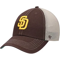 Men's '47 Brown San Diego Padres Logo Trawler Clean Up Trucker Snapback Hat