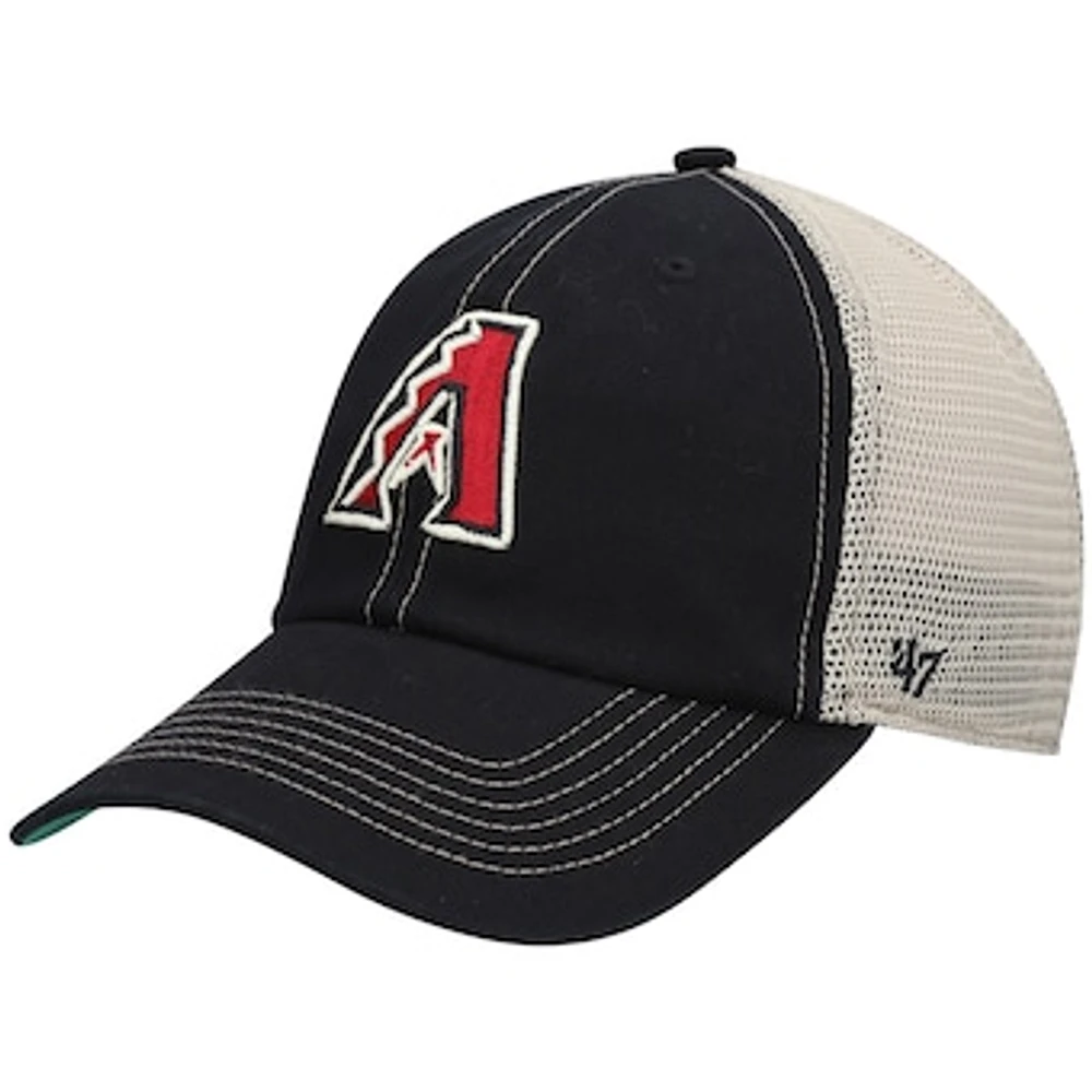 Men's '47 Black Arizona Diamondbacks Trawler Clean Up Trucker Snapback Hat