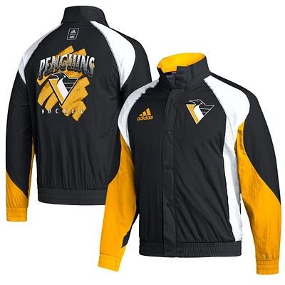 Men's adidas Black Pittsburgh Penguins Reverse Retro 2.0 Full-Snap Jacket