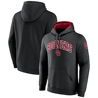 Men's Fanatics Black Oklahoma Sooners Arch & Logo Tackle Twill Pullover Hoodie