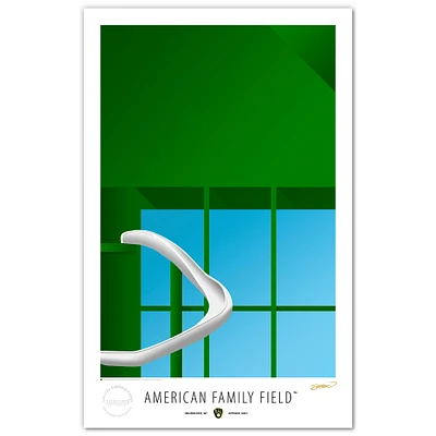 Milwaukee Brewers Minimalist Oakland Coliseum 17'' x 26'' Limited Edition Fine Art Print