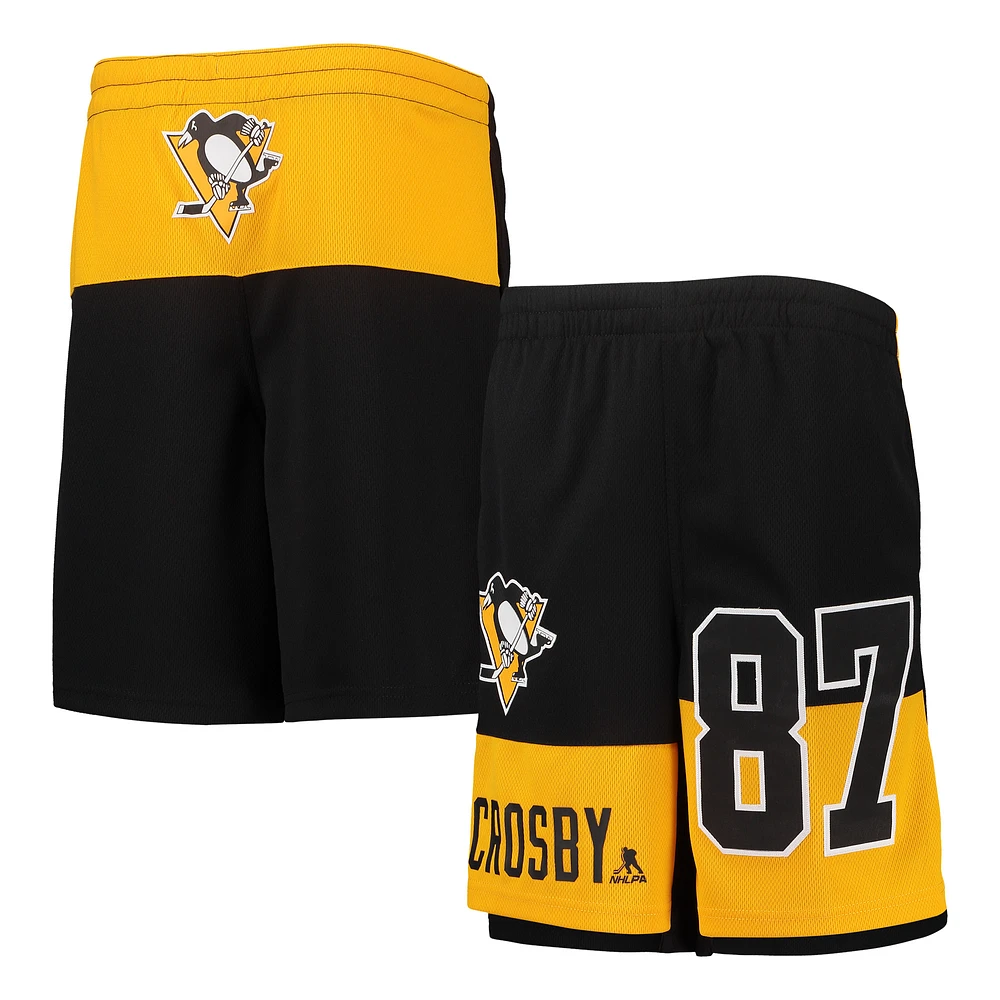 Youth Sidney Crosby Black Pittsburgh Penguins Pandemonium Name & Number Shorts