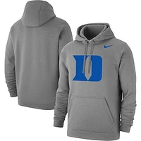 Men's Nike Heather Gray Duke Blue Devils Logo Club Pullover Hoodie