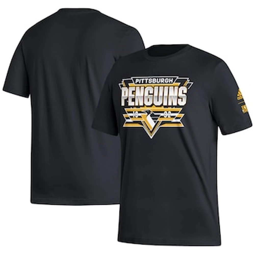 Men's adidas Black Pittsburgh Penguins Reverse Retro 2.0 Fresh Playmaker T-Shirt