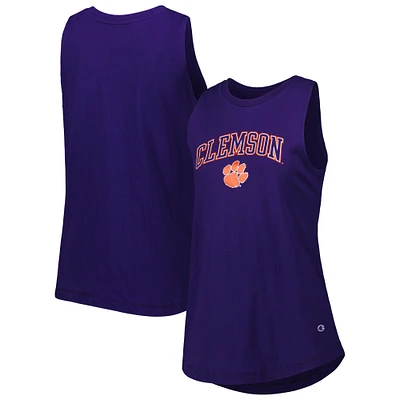 Women's Champion Purple Clemson Tigers Arch Logo Tank Top