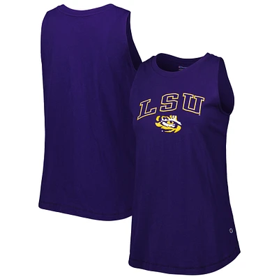 Women's Champion Purple LSU Tigers Arch Logo Tank Top