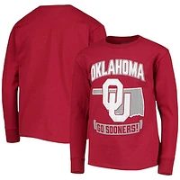 Youth Champion Crimson Oklahoma Sooners Strong Mascot Team T-Shirt