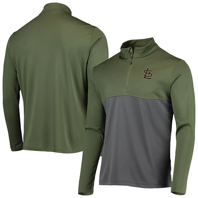 Men's Levelwear Olive St. Louis Cardinals Delta Pursue Quarter-Zip Jacket